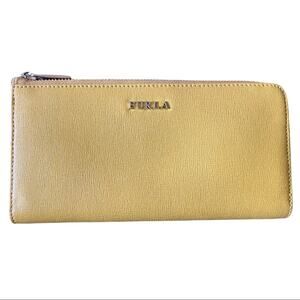 Furla Leather Yellow Zip Zippy Accordion Wallet EUC